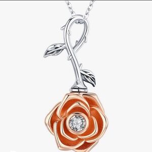 Rose Urn Memorial Necklace for Ashes